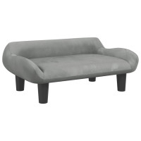 Produktbild för Hundbädd ljusgrå 70x40x24 cm sammet