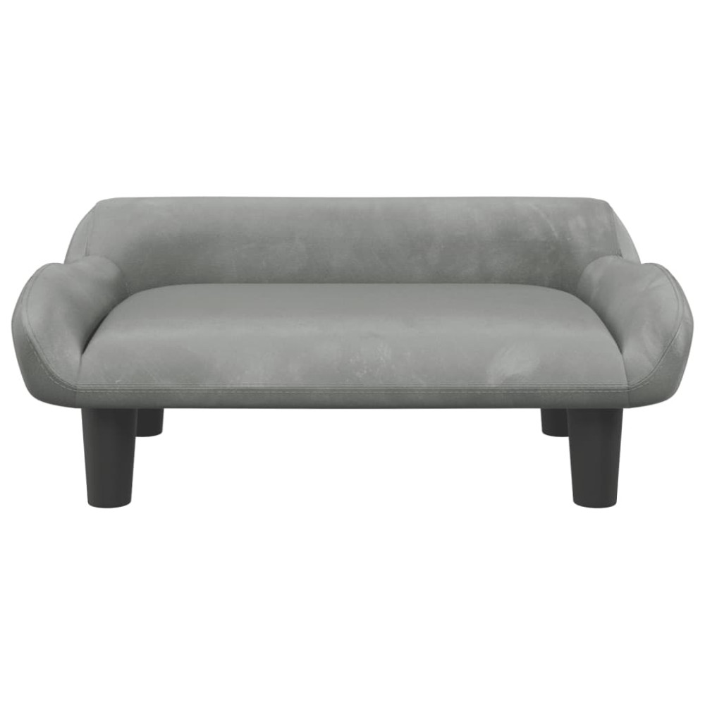Produktbild för Hundbädd ljusgrå 70x40x24 cm sammet