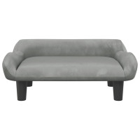 Produktbild för Hundbädd ljusgrå 70x40x24 cm sammet