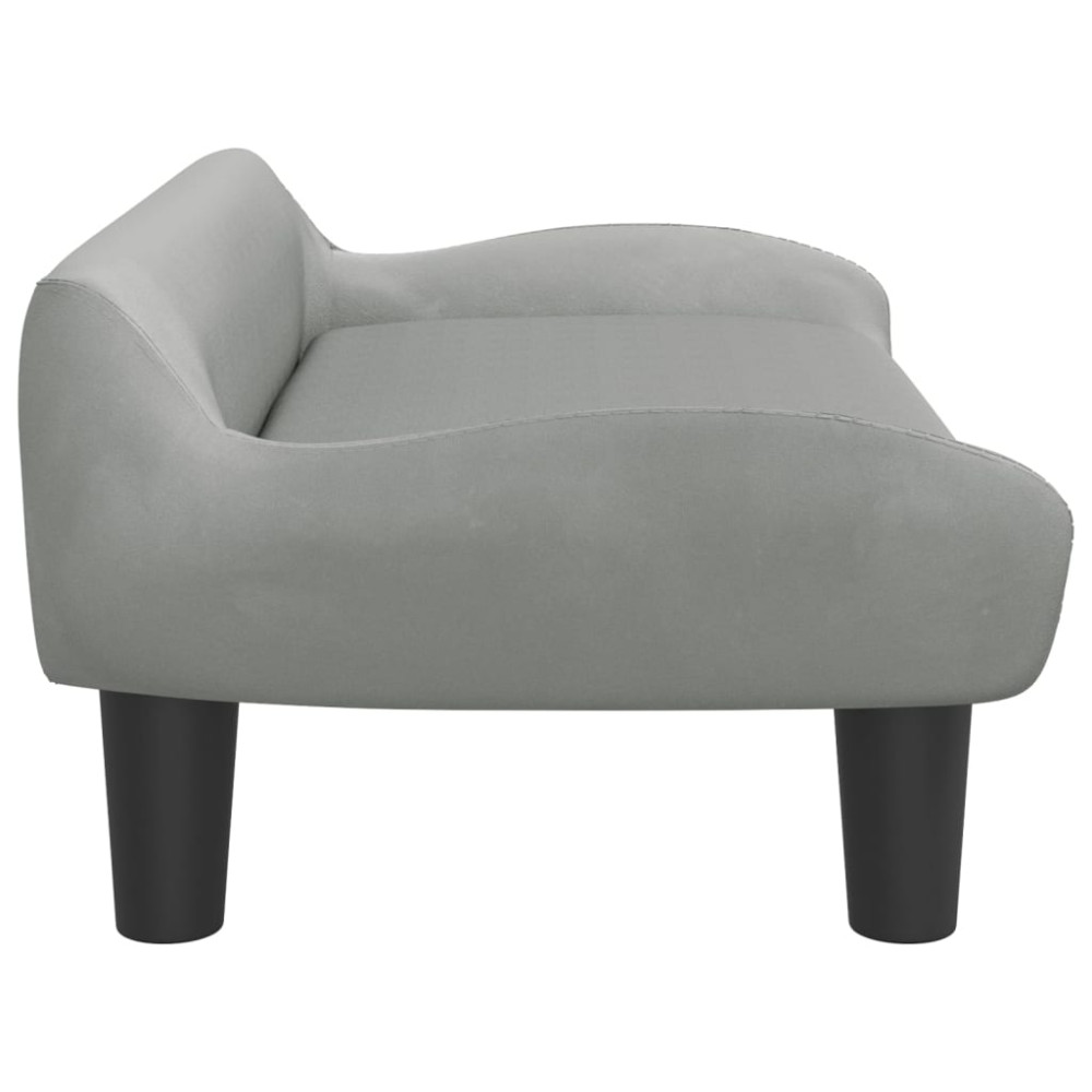 Produktbild för Hundbädd ljusgrå 70x40x24 cm sammet