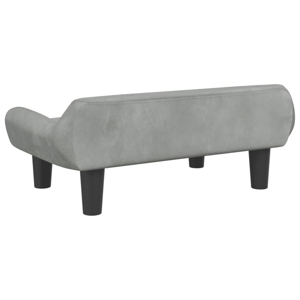 Produktbild för Hundbädd ljusgrå 70x40x24 cm sammet