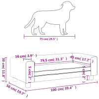 Produktbild för Hundbädd med förlängning grå 100x50x30 cm konstläder