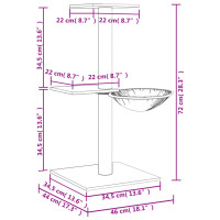 Produktbild för Klösträd med sisalpelare gräddvit 72 cm