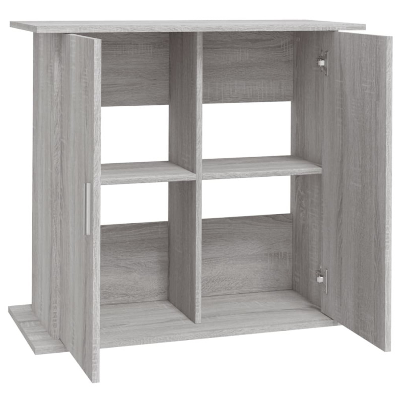 Produktbild för Akvariebänk grå sonoma 81x36x73 cm konstruerat trä