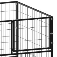 Produktbild för Hundgård svart 110x110x70 cm stål
