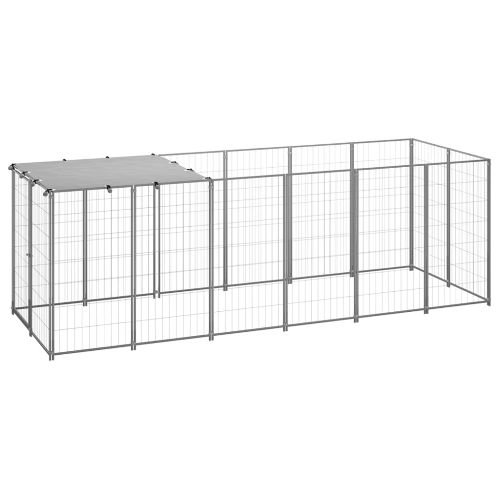 Produktbild för Hundgård silver 330x110x110 cm stål