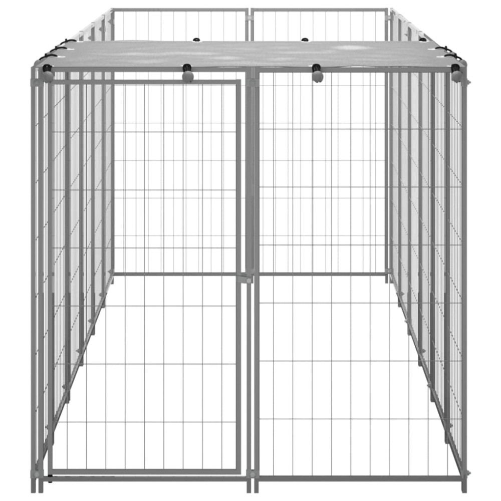 Produktbild för Hundgård silver 330x110x110 cm stål