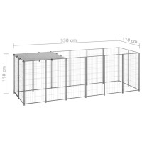 Produktbild för Hundgård silver 330x110x110 cm stål