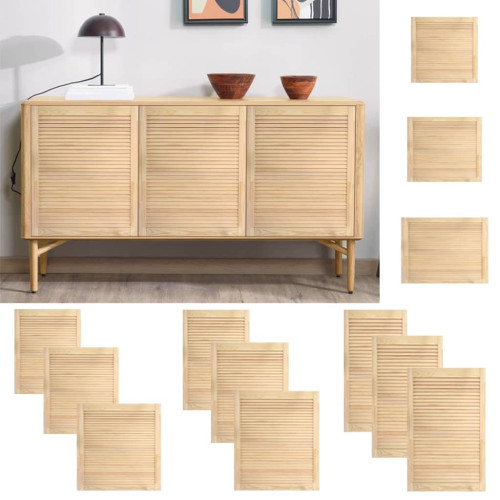 vidaXL Skåplucka lamelldesign 39,5x39,4 cm massiv furu