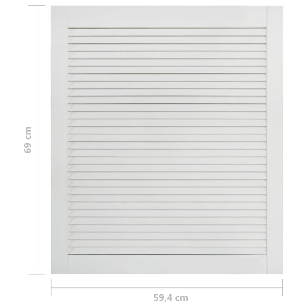 Produktbild för Skåplucka lamelldesign vit 69x59,4 cm massiv furu