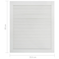 Produktbild för Skåplucka lamelldesign vit 69x59,4 cm massiv furu