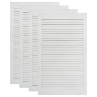 Produktbild för Skåpluckor lamelldesign 4 st vit 99,3x49,4 cm massiv furu