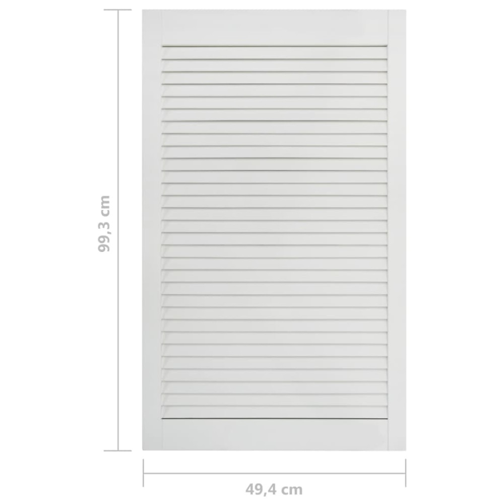 Produktbild för Skåpluckor lamelldesign 4 st vit 99,3x49,4 cm massiv furu