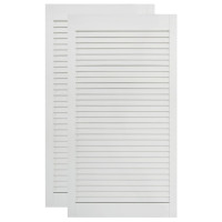 Produktbild för Skåpluckor lamelldesign 2 st vit 99,3x39,4 cm massiv furu