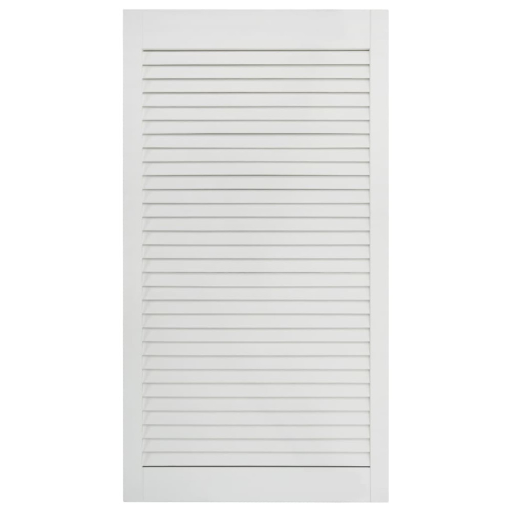 Produktbild för Skåpluckor lamelldesign 2 st vit 99,3x39,4 cm massiv furu