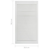Produktbild för Skåpluckor lamelldesign 2 st vit 99,3x39,4 cm massiv furu