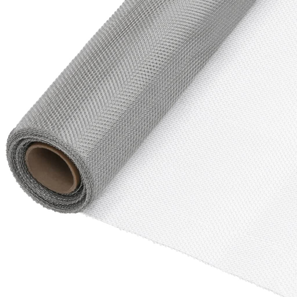 Produktbild för Insektsnät rostfritt stål 112x1000 cm silver