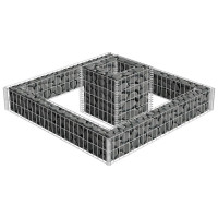 Produktbild för Planteringsgabion galvaniserat stål 120x120x20 cm