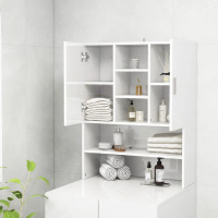 Produktbild för Tvättmaskinsskåp vit högglans 70,5x25,5x90 cm