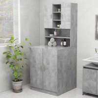 Produktbild för Tvättmaskinsskåp betonggrå 70,5x25,5x90 cm