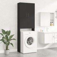 Produktbild för Tvättmaskinsskåp svart 64x25,5x190 cm