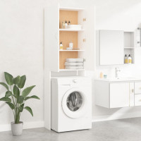 Produktbild för Tvättmaskinsskåp vit 64x25,5x190 cm