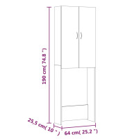 Produktbild för Tvättmaskinsskåp vit högglans 64x25,5x190 cm