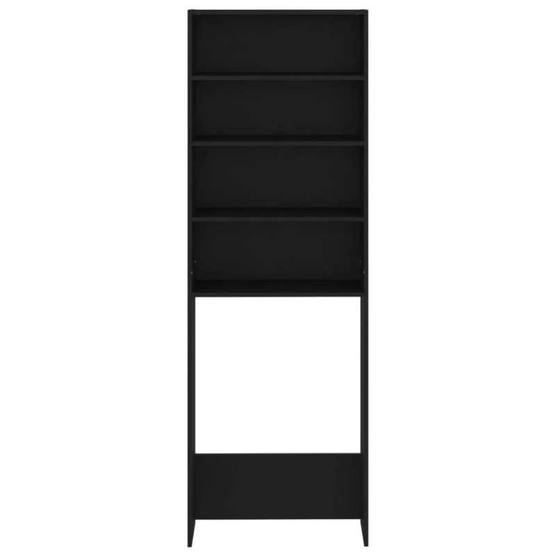 Produktbild för Badrumsskåp svart 64x24x190 cm