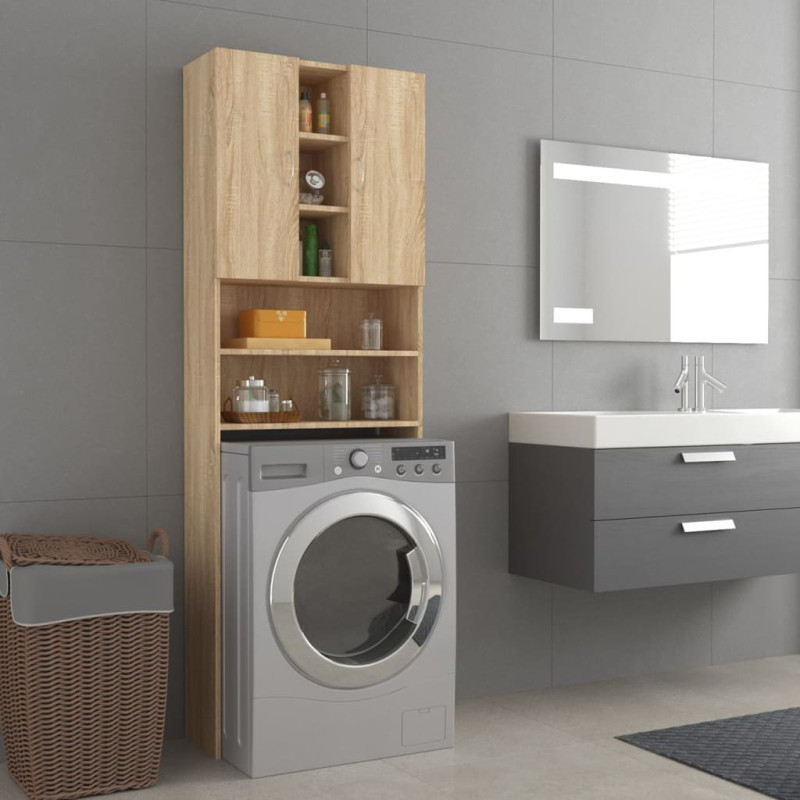 Produktbild för Tvättmaskinsskåp sonoma-ek 64x25,5x190 cm