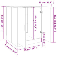 Produktbild för Tvättmaskinsskåp betonggrå 71x71,5x91,5 cm