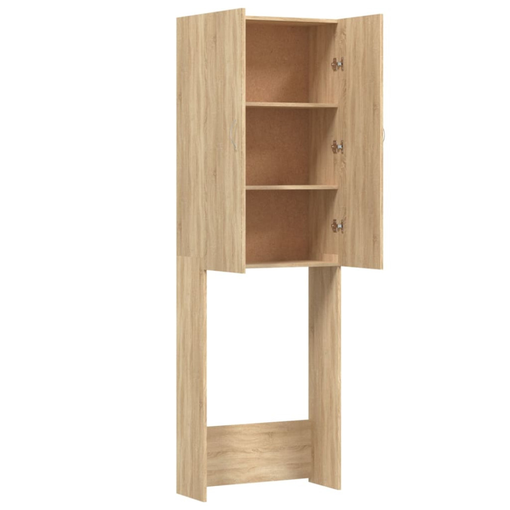 Produktbild för Tvättmaskinsskåp sonoma-ek 64x25,5x190 cm