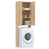 Produktbild för Tvättmaskinsskåp sonoma-ek 64x25,5x190 cm