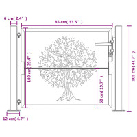Produktbild för Trädgårdsgrind antracit 105x105 cm stål träddesign