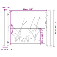 Produktbild för Trädgårdsgrind antracit 105x80 cm stål gräsdesign