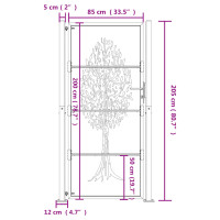 Produktbild för Trädgårdsgrind 105x205 cm rosttrögt stål träddesign