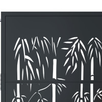 Produktbild för Trädgårdsgrind antracit 105x80 cm stål bambudesign