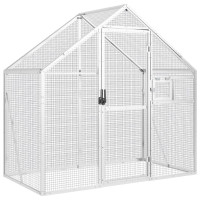 Produktbild för Fågelvoljär silver 179x100x185 cm aluminium