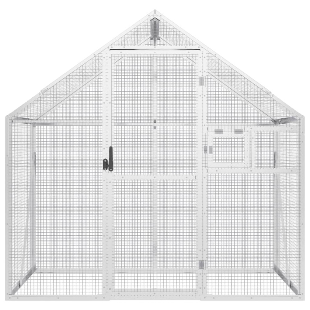 Produktbild för Fågelvoljär silver 179x100x185 cm aluminium