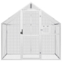 Produktbild för Fågelvoljär silver 179x100x185 cm aluminium
