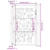 Produktbild för Trädgårdsgrind 105x155 cm rosttrögt stål bambudesign