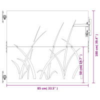 Produktbild för Trädgårdsgrind 85x180 cm rosttrögt stål gräsdesign