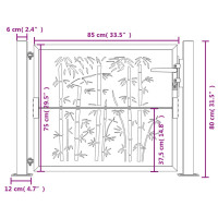 Produktbild för Trädgårdsgrind 105x80 cm rosttrögt stål bambudesign