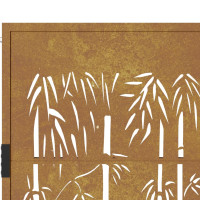 Produktbild för Trädgårdsgrind 105x80 cm rosttrögt stål bambudesign