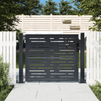 Produktbild för Trädgårdsgrind antracit 105x105 cm stål fyrkantig design