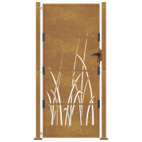 Produktbild för Trädgårdsgrind 105x180 cm rosttrögt stål gräsdesign