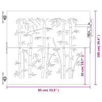 Produktbild för Trädgårdsgrind 85x100 cm rosttrögt stål bambudesign