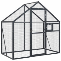 Produktbild för Fågelvoljär antracit 179x100x185 cm aluminium