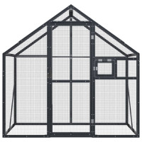 Produktbild för Fågelvoljär antracit 179x100x185 cm aluminium