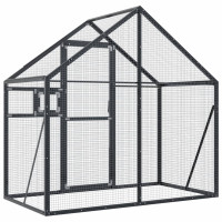 Produktbild för Fågelvoljär antracit 179x100x185 cm aluminium
