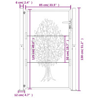 Produktbild för Trädgårdsgrind 105x130 cm rosttrögt stål träddesign